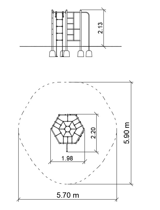 Spinnennetz gross Stahl S2A Ansicht 4