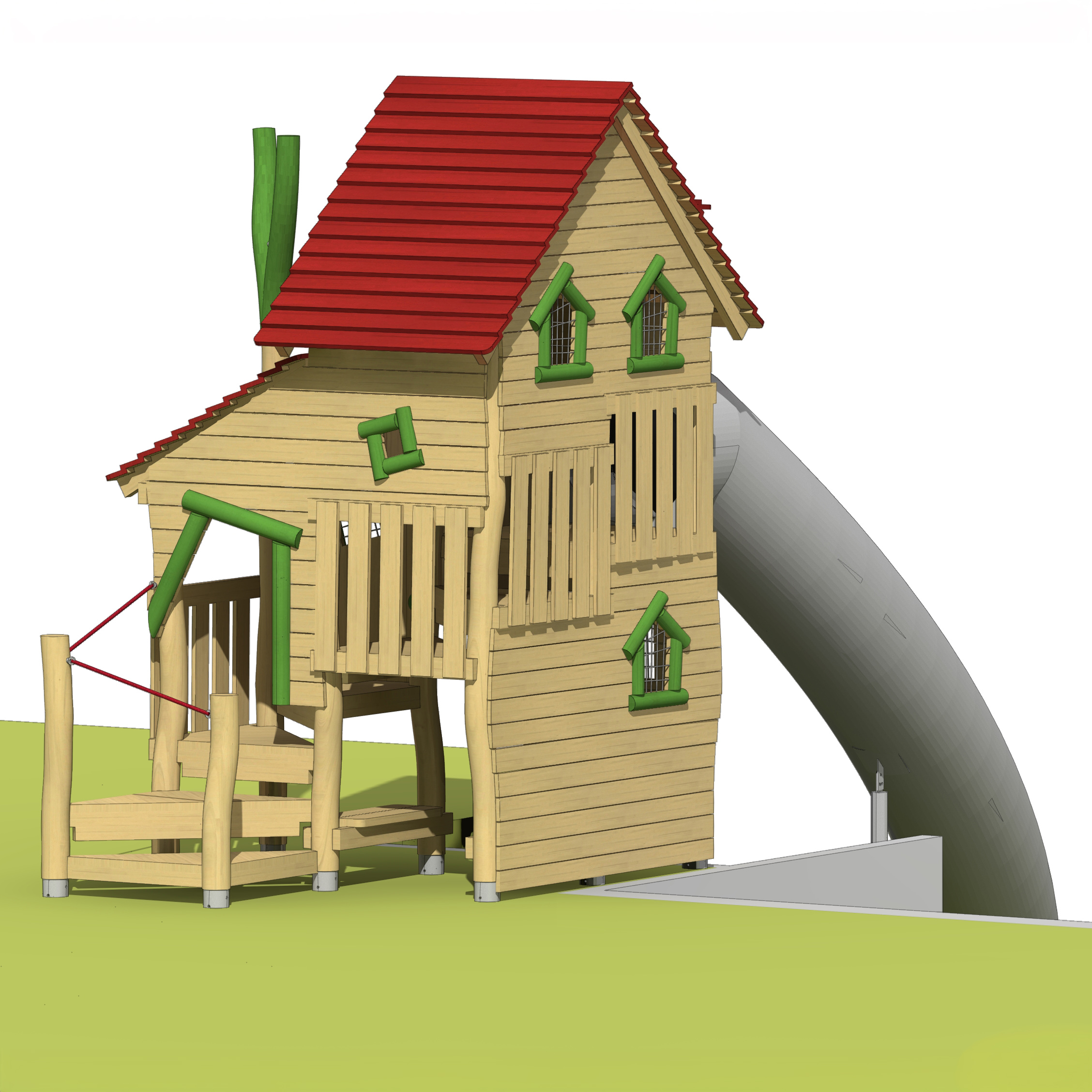 Spielhaus Pinocchio mit Röhrenrutsche
