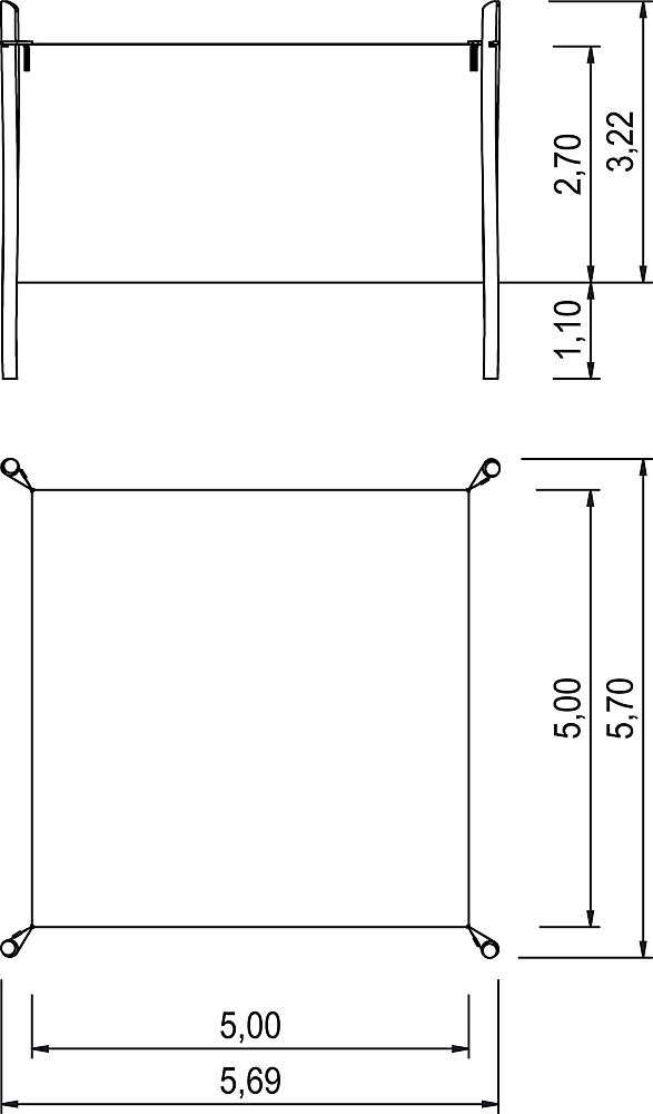 Sonnensegel komplett Siebo 5x5 m Ansicht 5