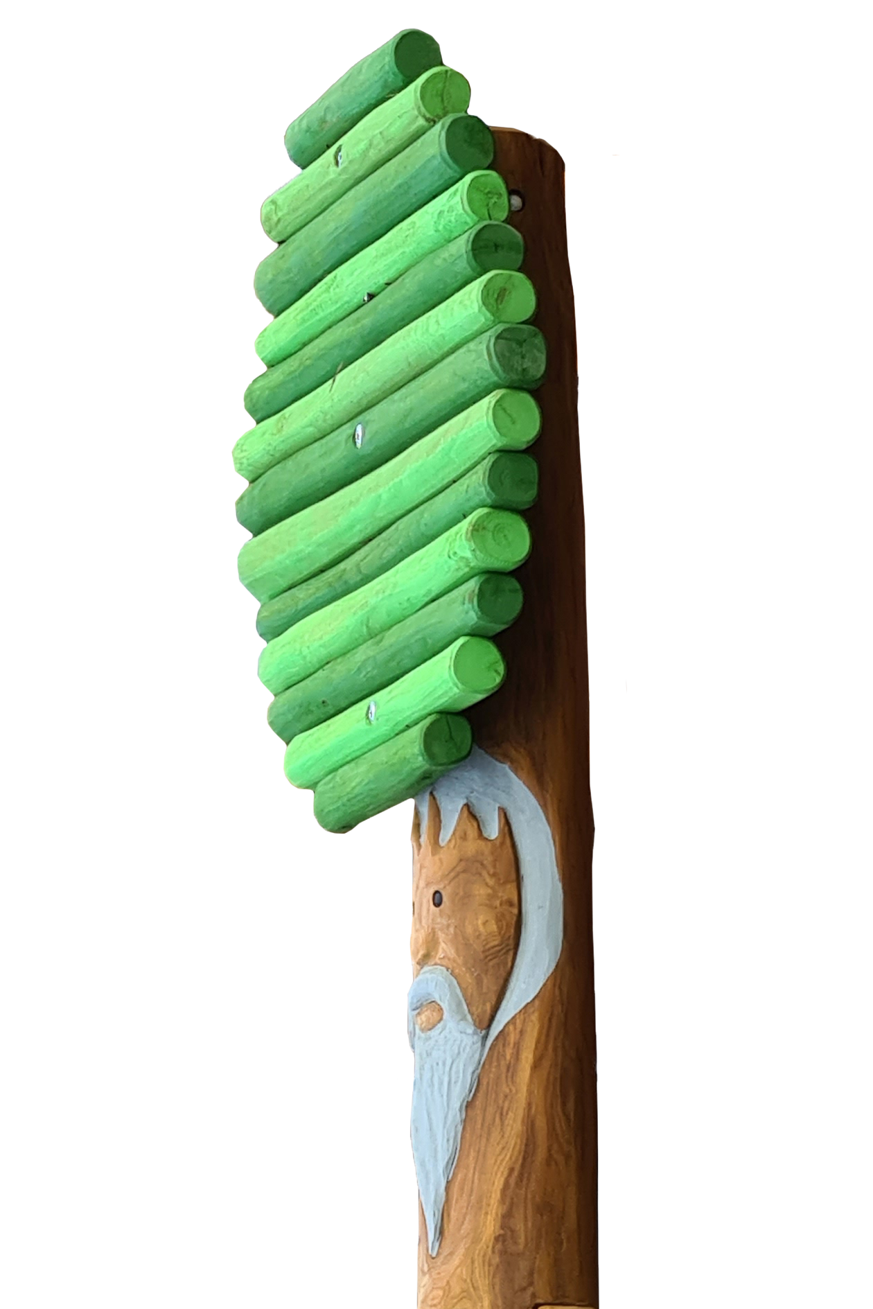 Pfostenkopf Waldgeist 1 mit Baumkrone - Ansicht 2