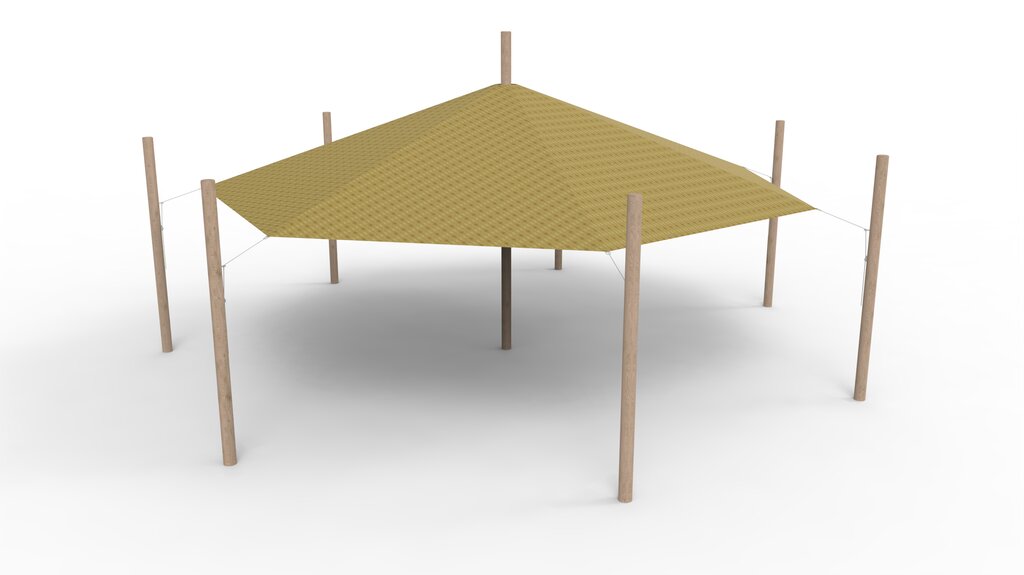 Sonnensegelhütte HDPE mit 8 Pfosten, Norna