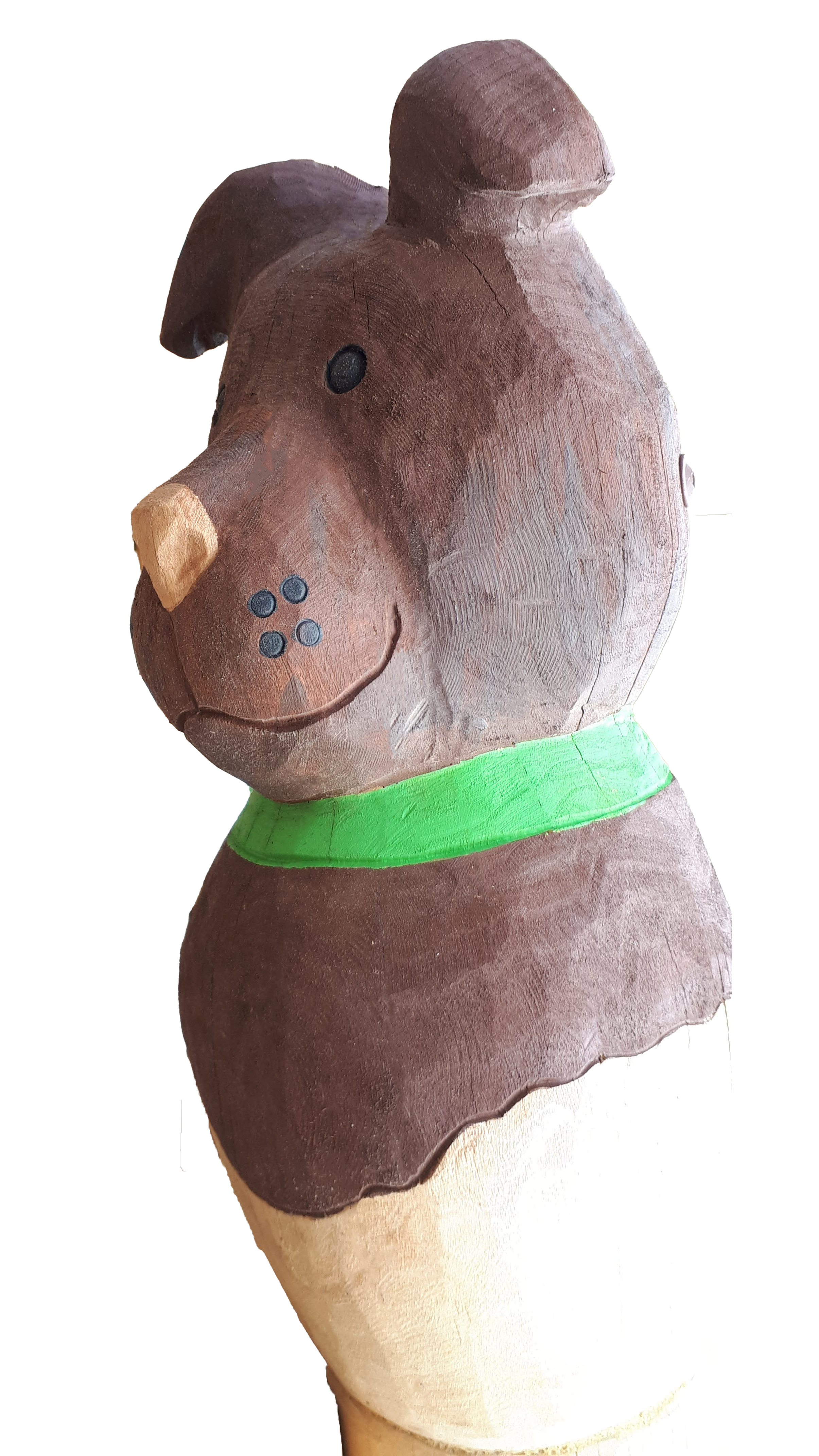 Pfostenkopf/Schnitzfigur Hund -