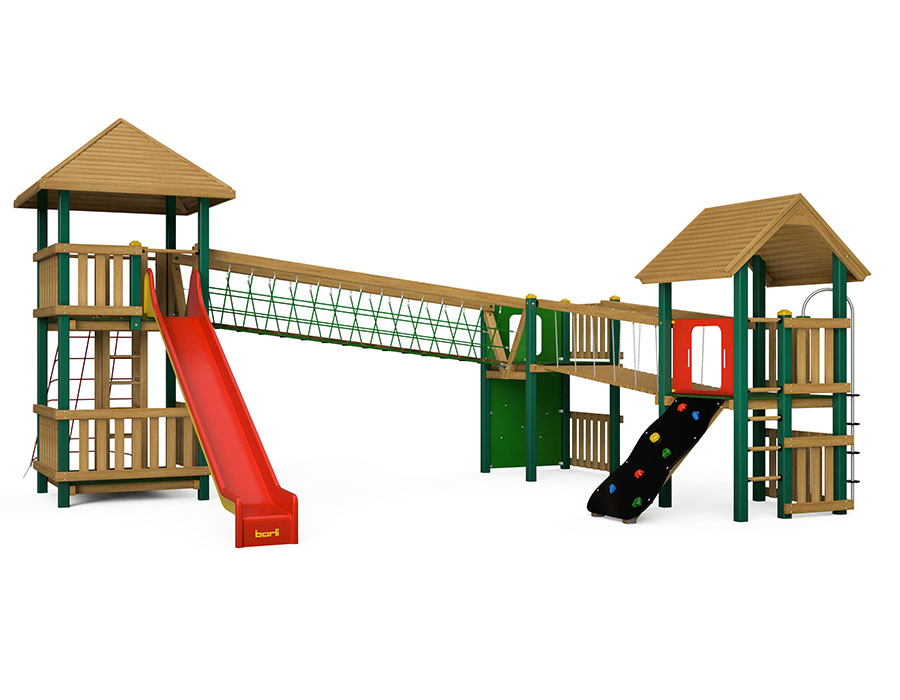 Spielturm-Kombination Holz/Aluminium, Bürli
