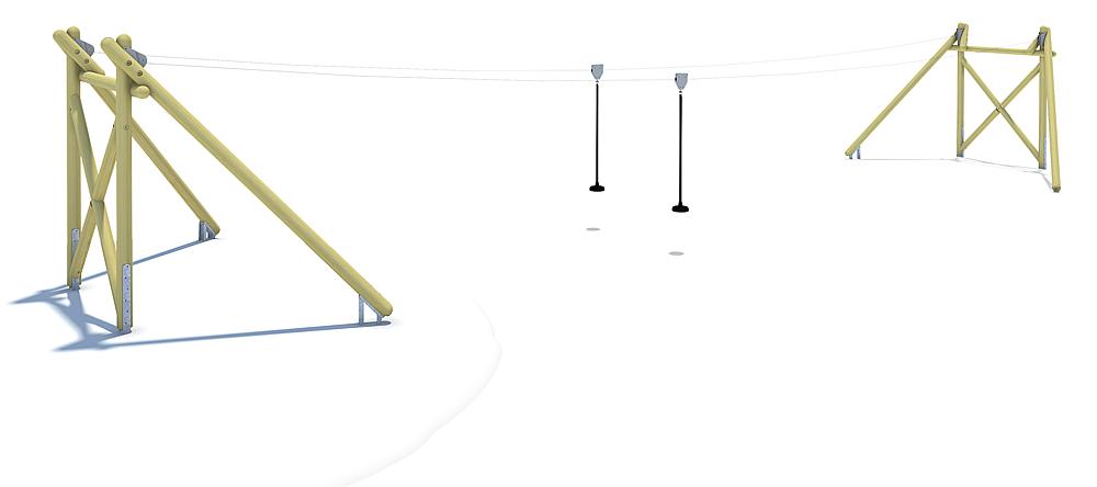 Seilbahn Montana Duo 20 m für Hügelverbau, eibe