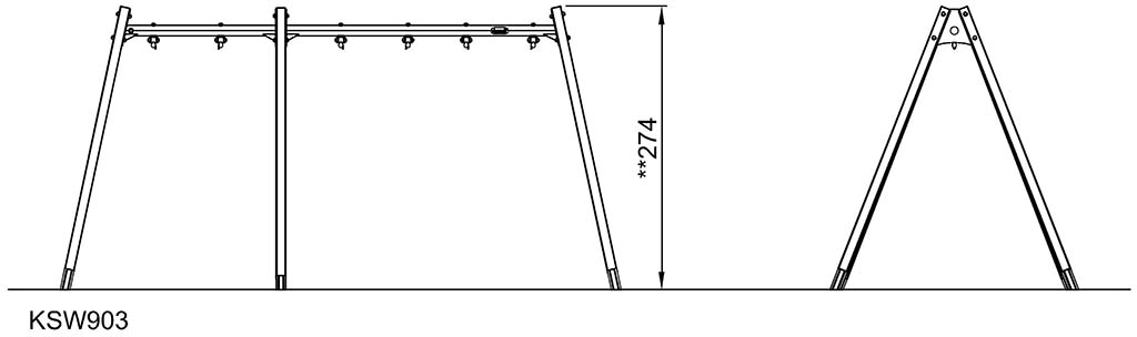 A-Rahmen Schaukel für 3 Sitze KSW903 Ansicht 4