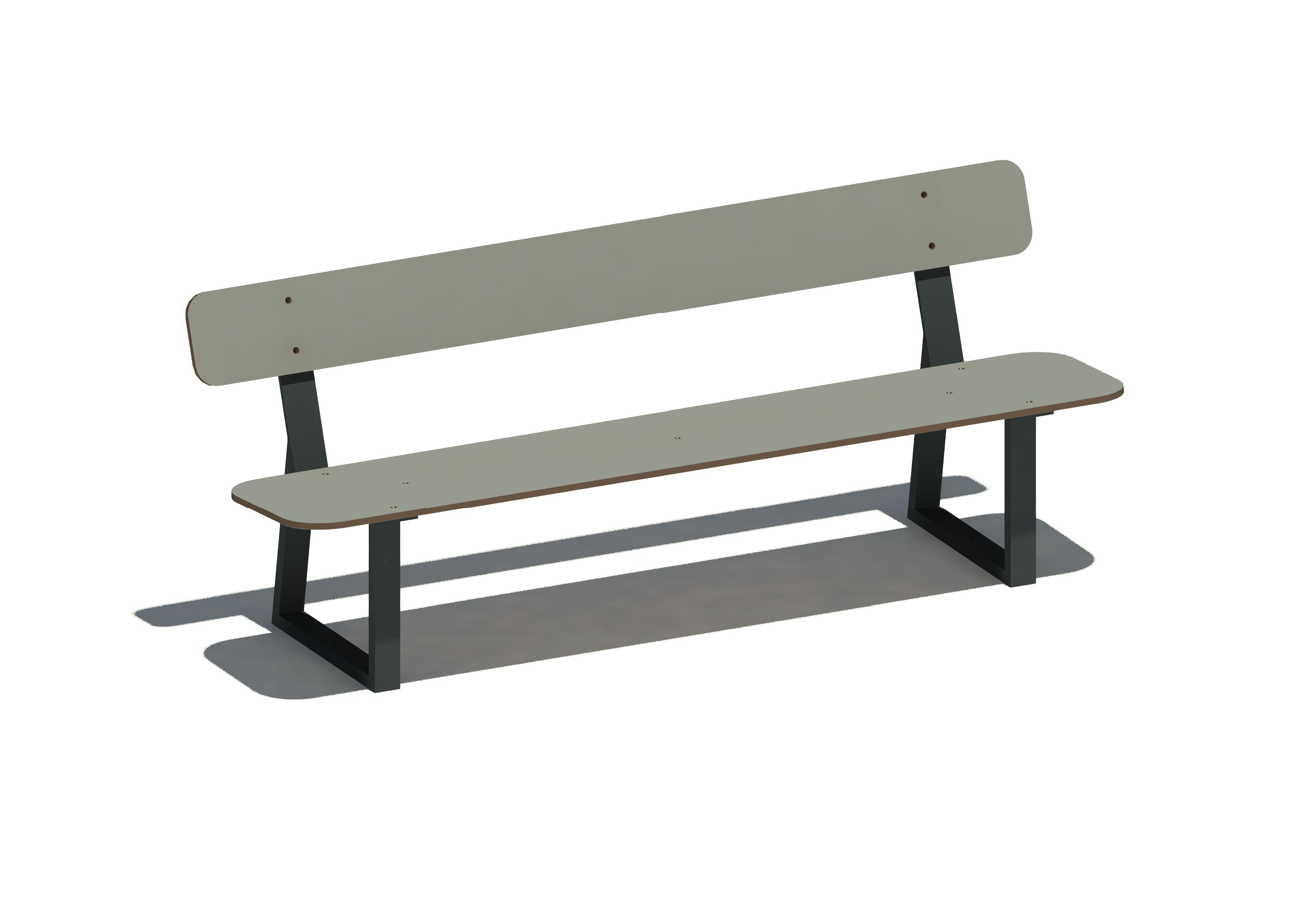 Bank mit Lehne 12003, Weilheim 1 (HPL), Maier Spielplatzgeräte