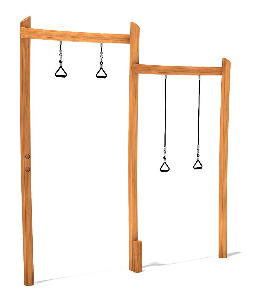 Trimm-dich-Pfad Klimmzugtrainer mit Ringen, eibe