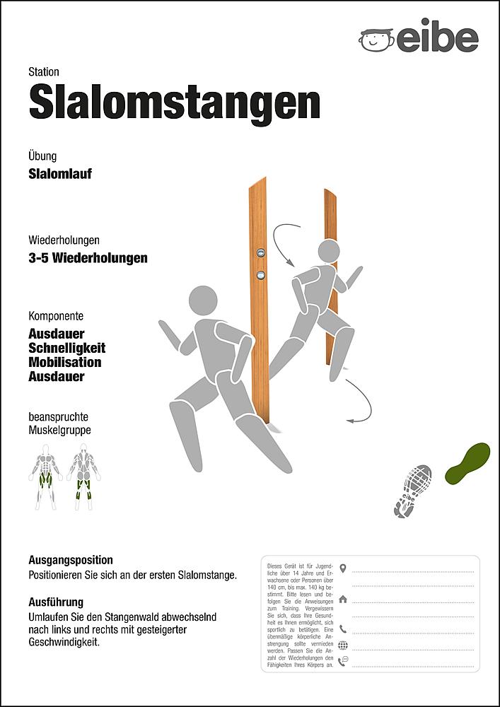 Trimm-dich-Pfad Trainingsschild Slalomlauf Ansicht 5
