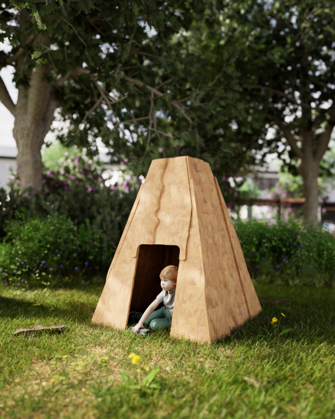 Kleiner Tipi Spielhaus Ansicht 5