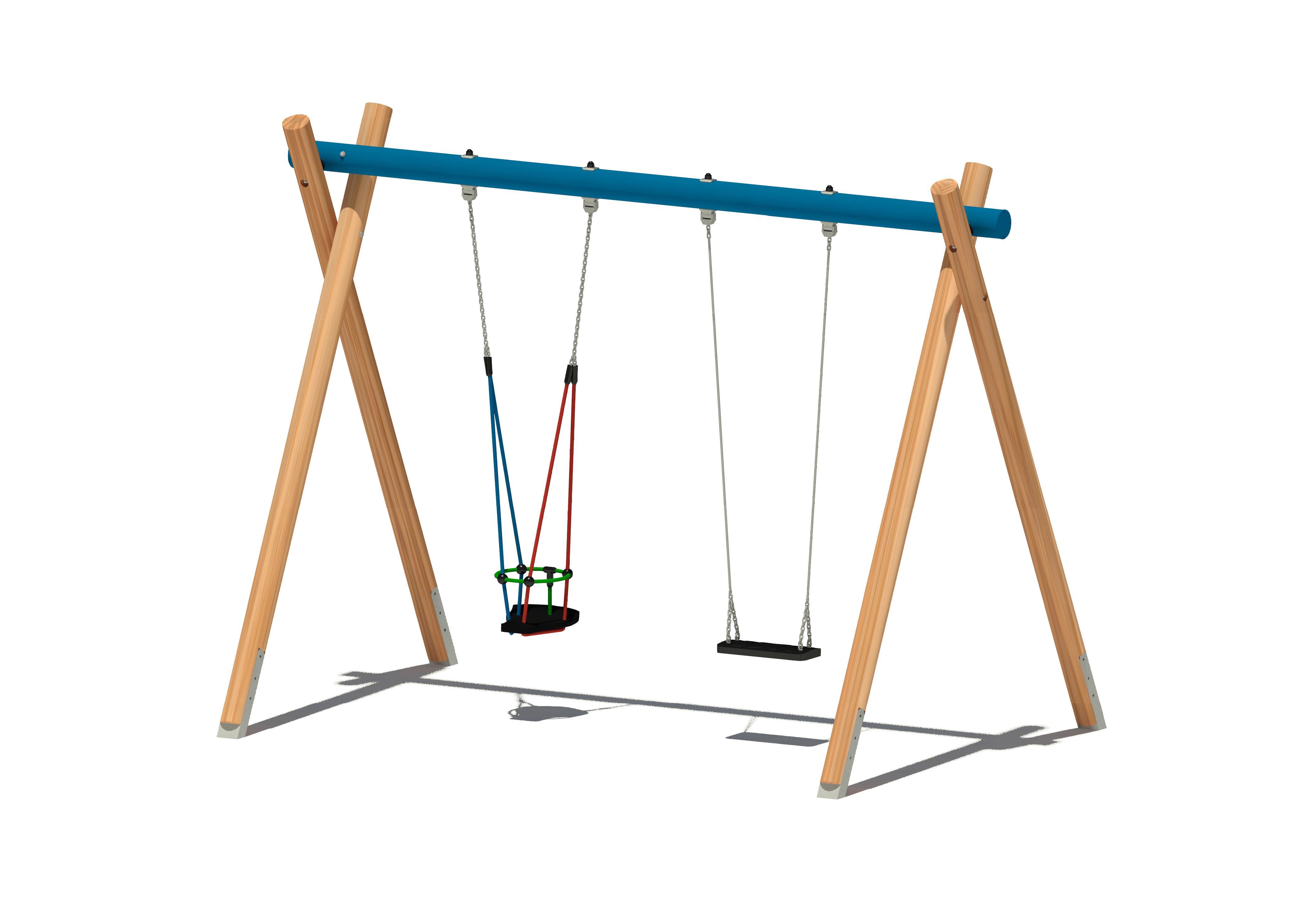 Rundholzschaukel 5120, 2-sitzig, Maier Spielplatzgeräte