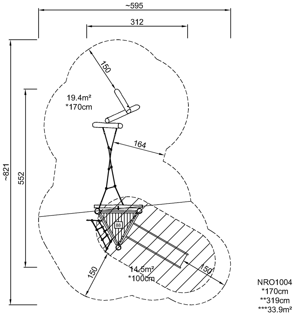 1-Turm-Spielanlage mit Kletternetz NRO1004 Ansicht 5