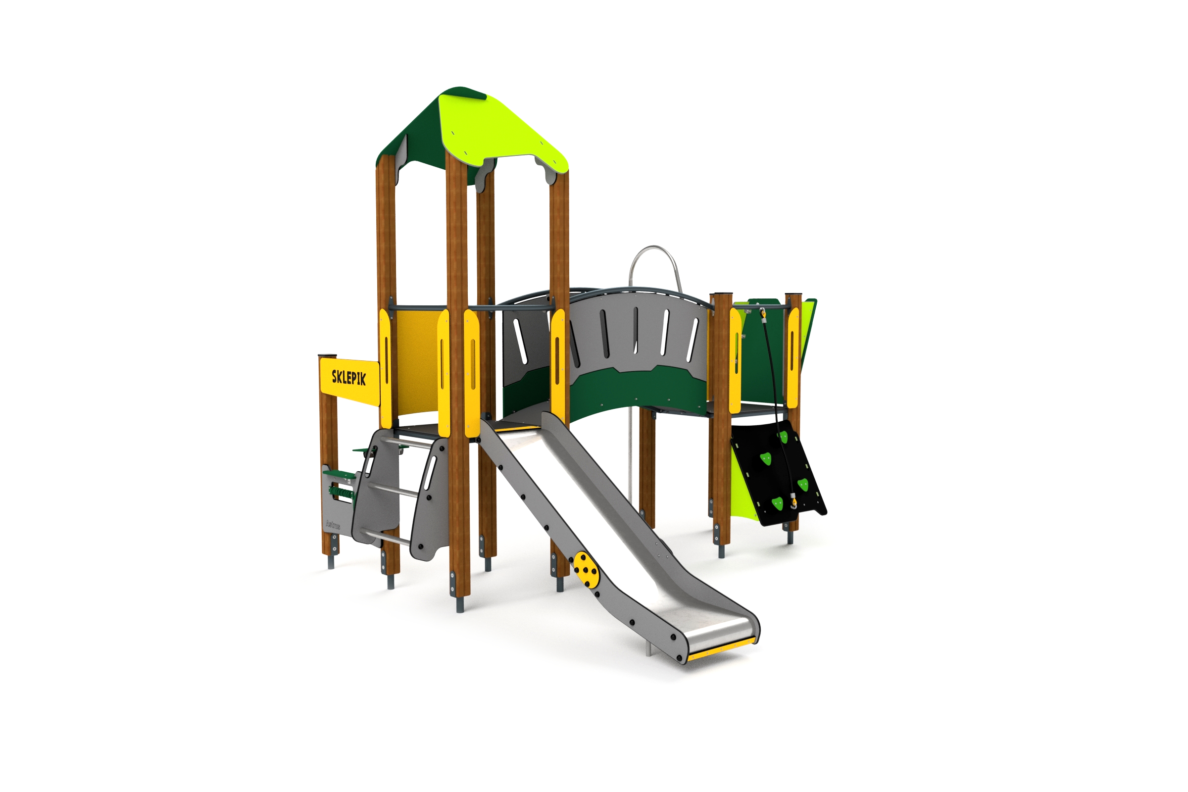 10014 Kleiner Kletterturm mit Brücke, Kletterrampe und Rutsche Ansicht 3