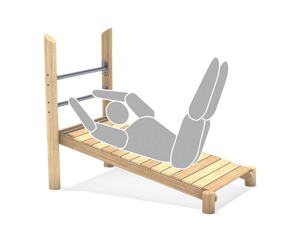 Trimm-dich-Pfad Sit-up Bank schräg Ansicht 6