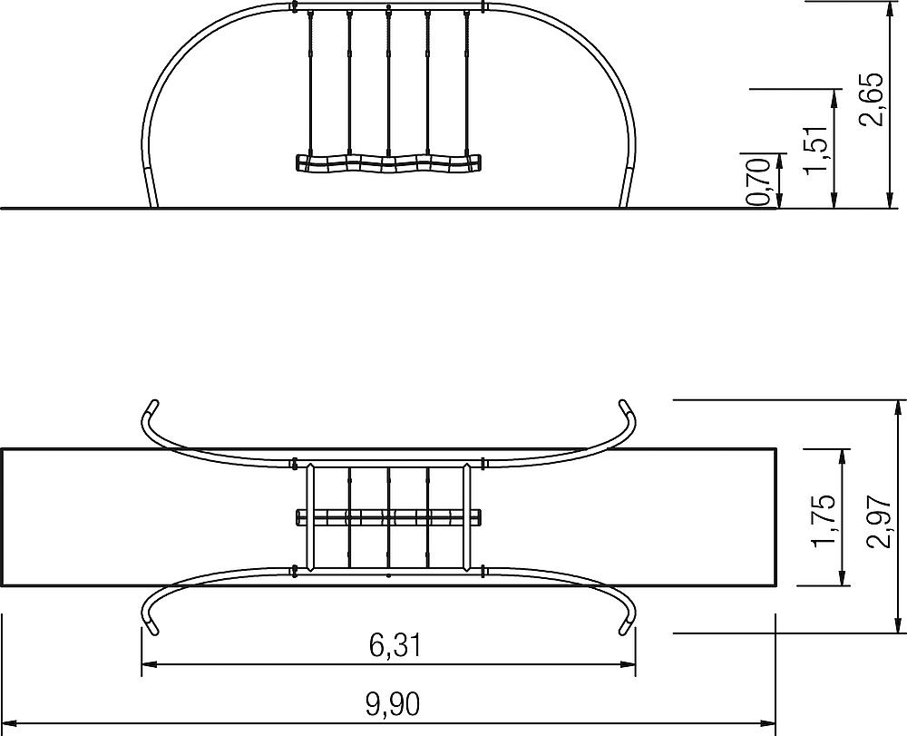 Metall-Pendelschaukel Ansicht 6