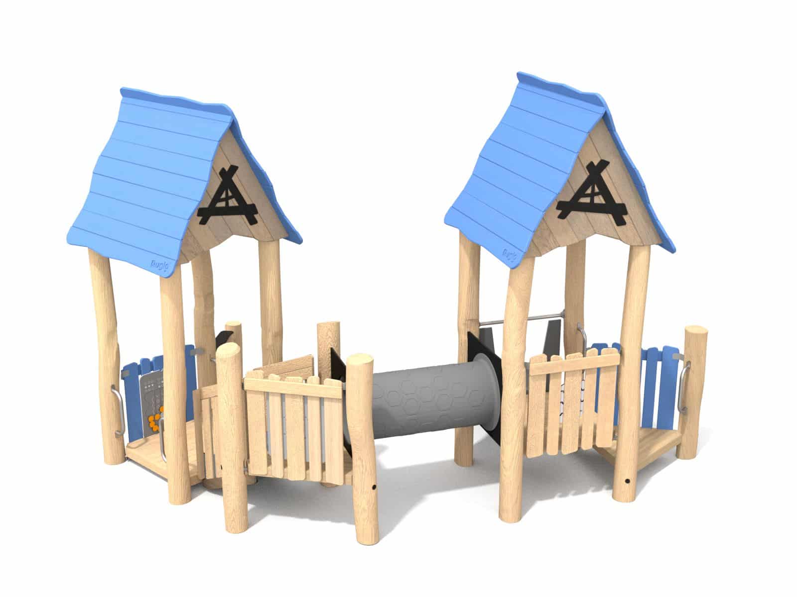 Zwei-Turm-Holzspielanlage Ansicht 3