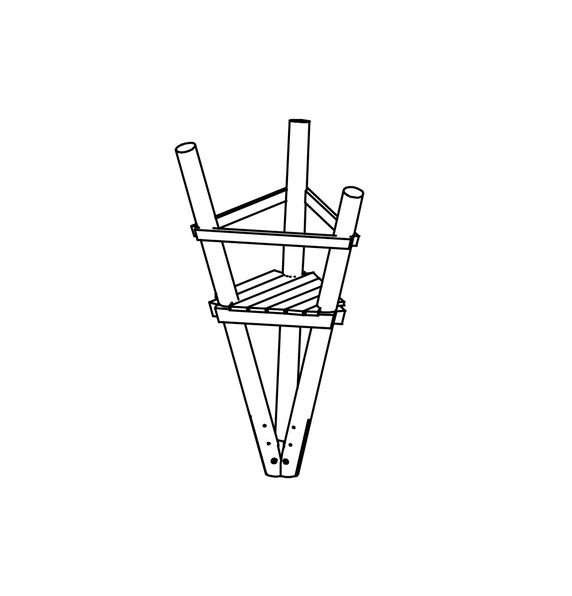 Großes Dreieckspodest h=2m