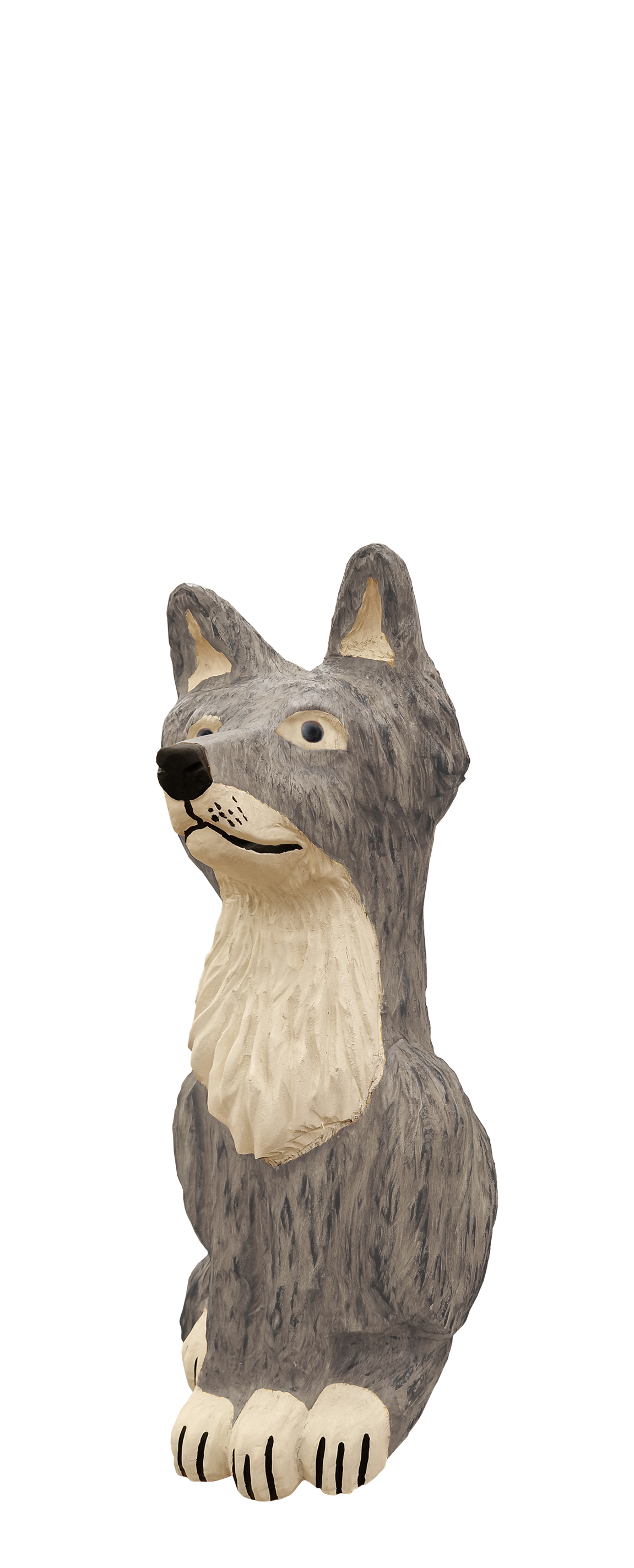 Schnitzfigur Wolf sitzend -