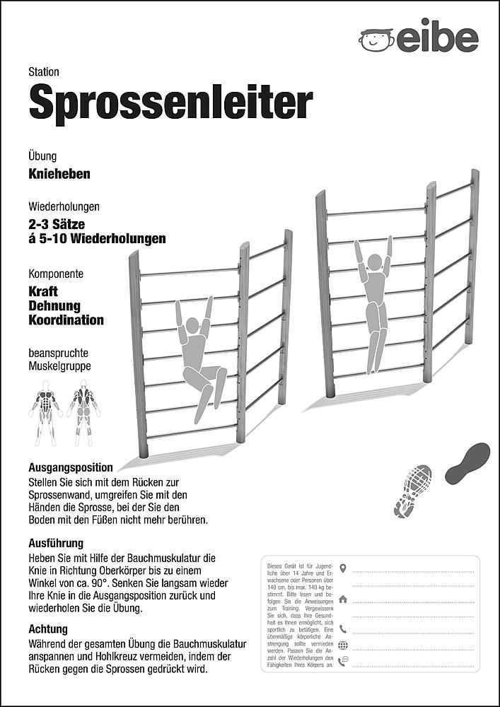 Trimm-dich-Pfad Trainingsschild Sprossenleiter Ansicht 6
