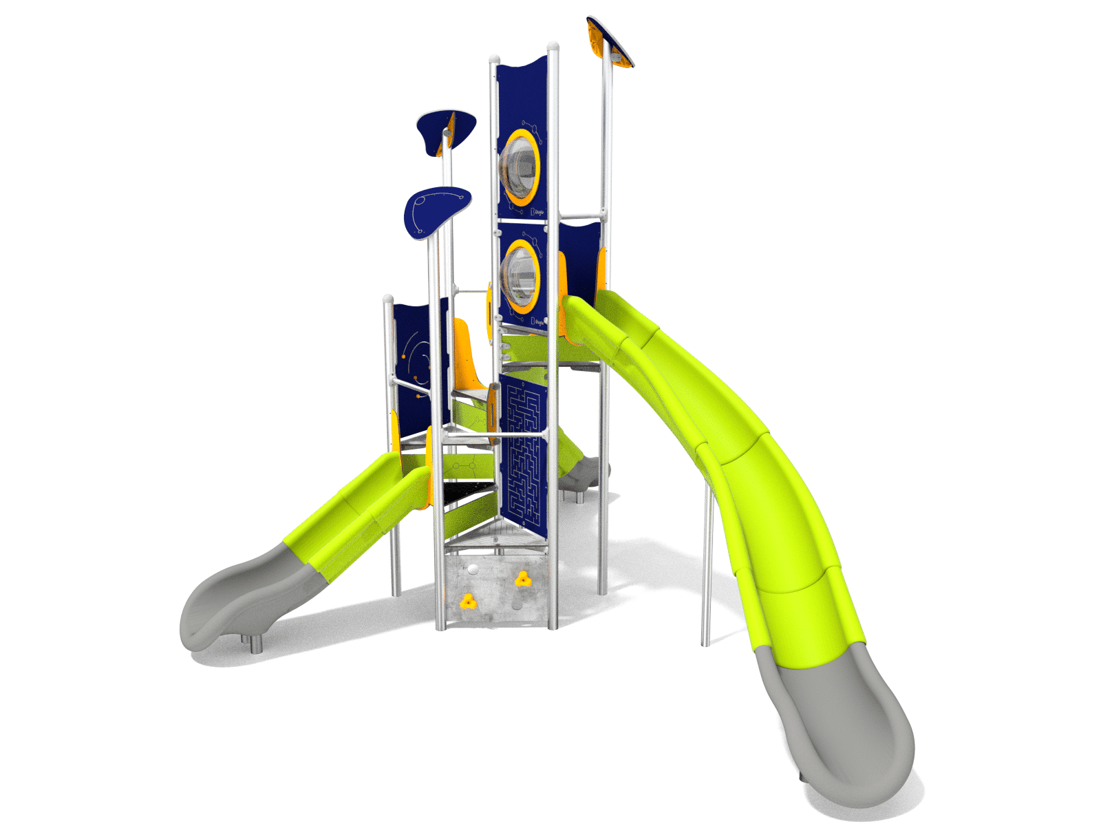 Turm mit Rutschen für Spielplatz Ansicht 2