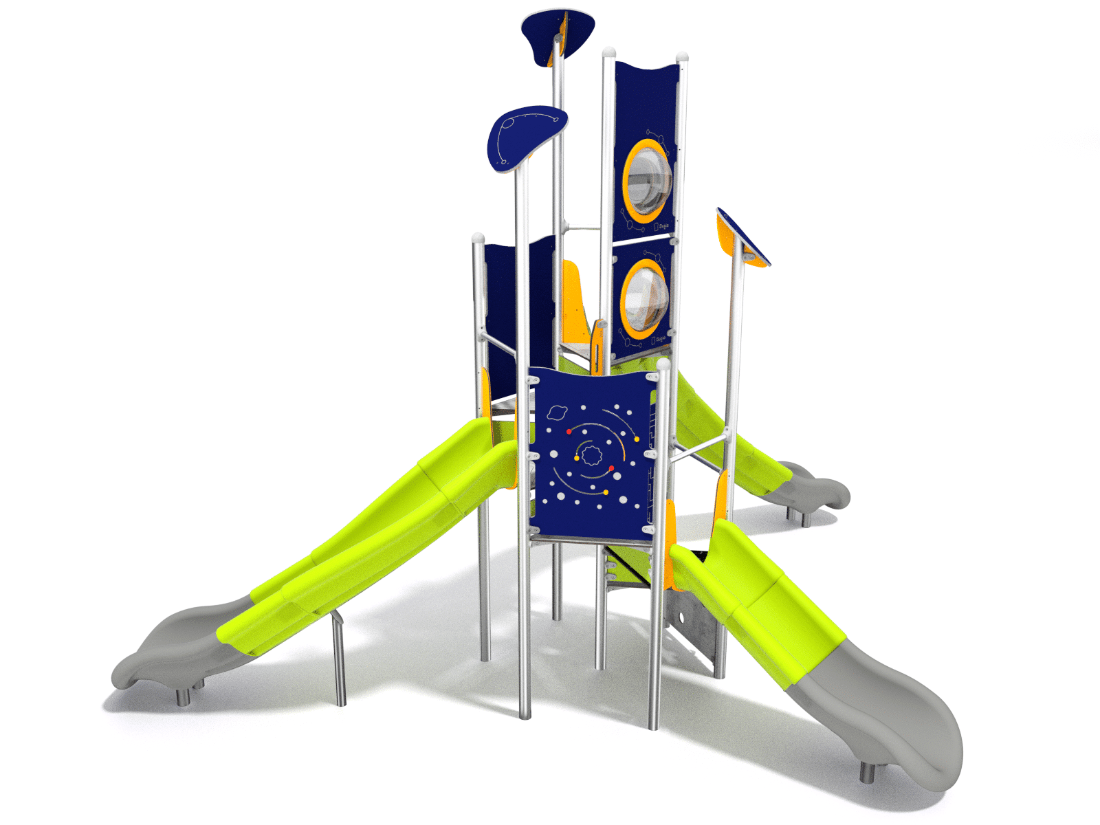 Turm mit Rutschen für Spielplatz Ansicht 3