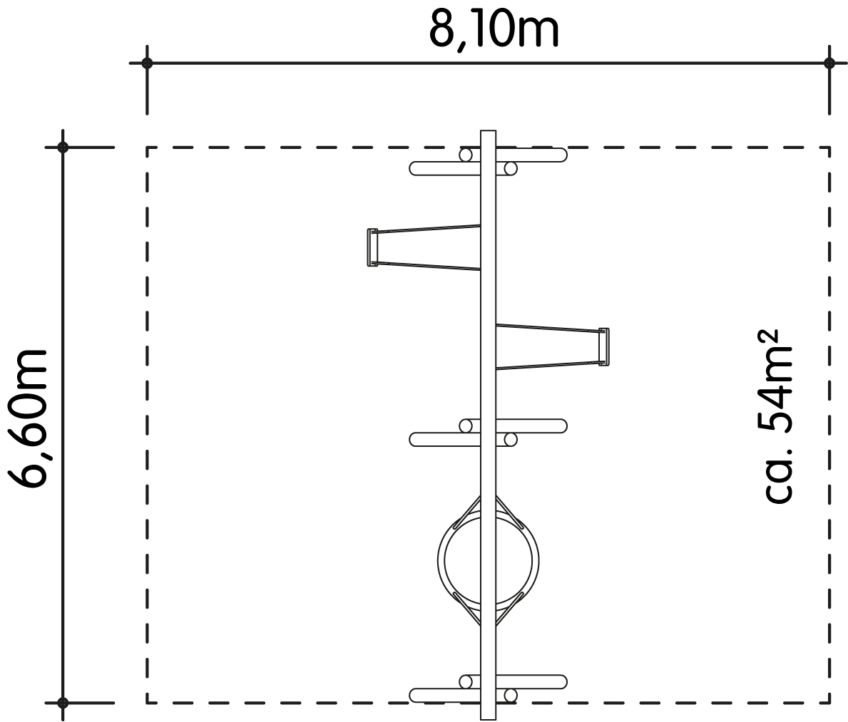 Schaukel-Nestkorb-Kombi 2-fach LH250cm Ansicht 4