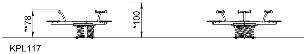 Dreier-Wippe mit Plattform KPL117 Ansicht 2
