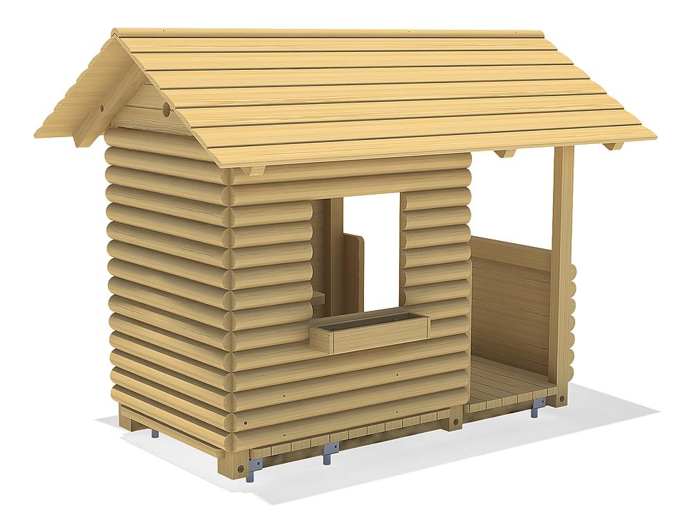 Blockhaus mit Veranda Ansicht 1