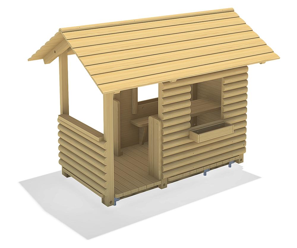 Blockhaus mit Veranda Ansicht 4