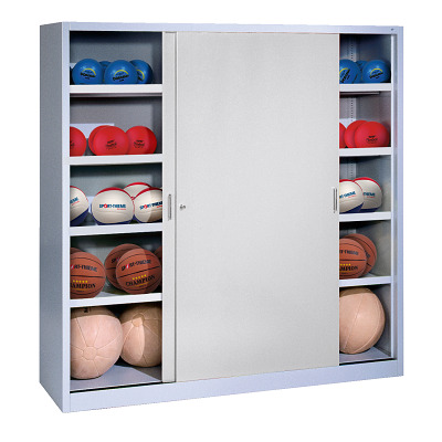 C+P Ballschrank mit Vollblech-Schiebetüren (Typ 4), HxBxT 195x120x50 cm, Sport-Thieme