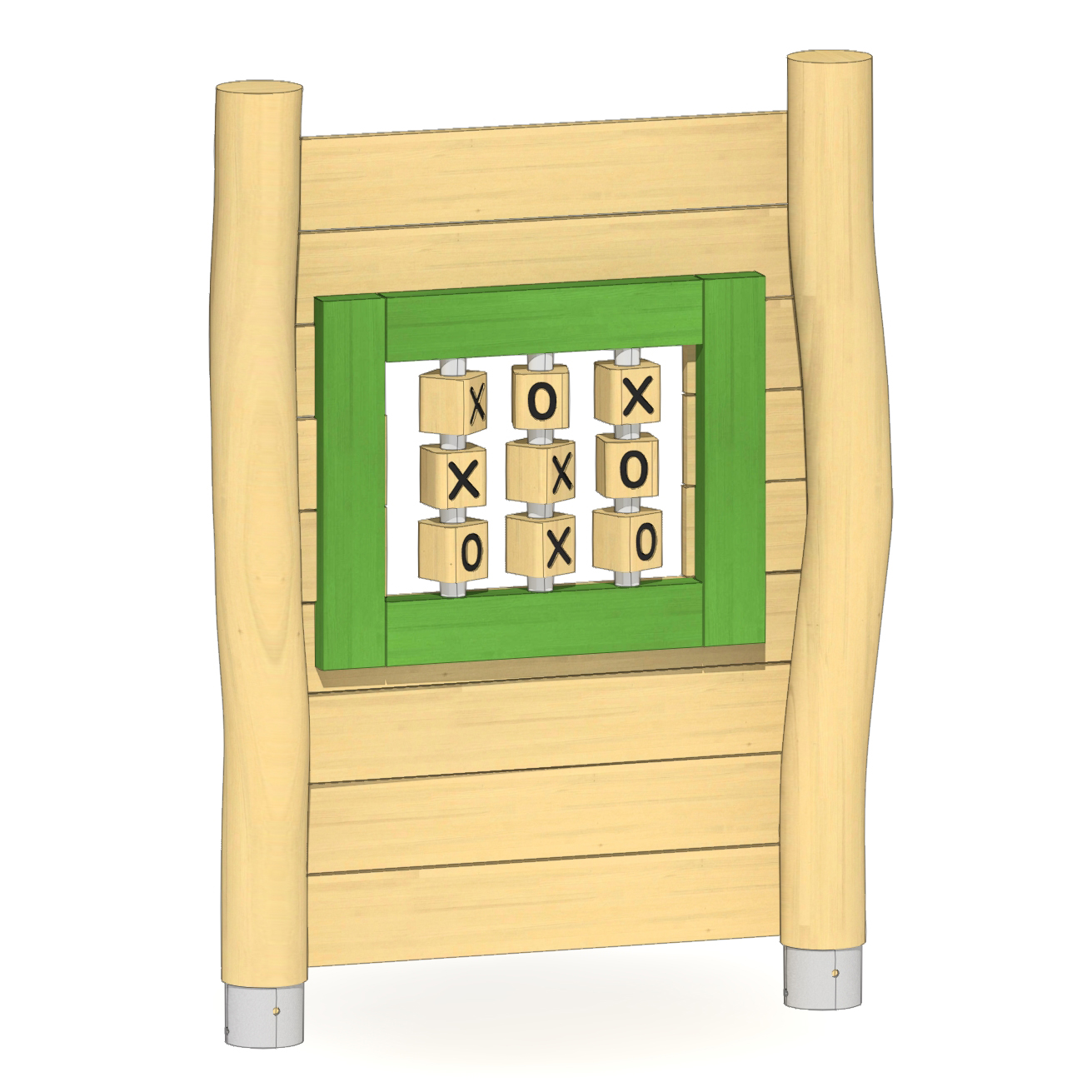 Holzwand mit Tic-Tac-Toe