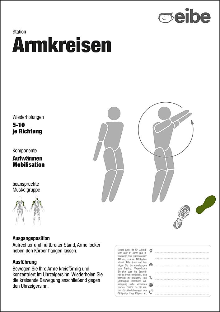 Trimm-dich-Pfad Trainingsschild Armkreisen Ansicht 5