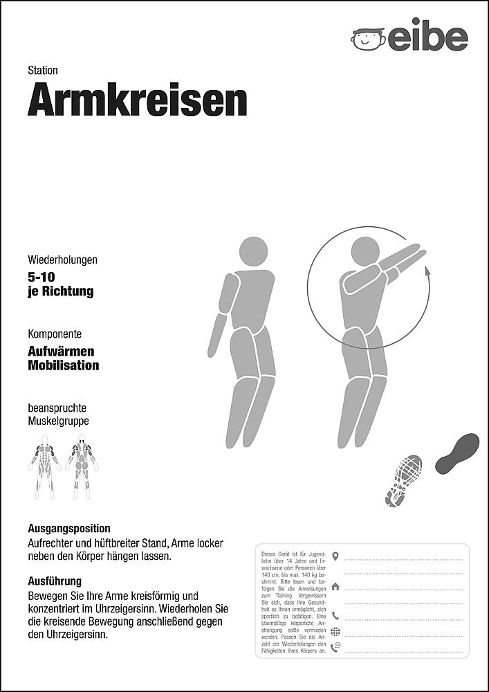 Trimm-dich-Pfad Trainingsschild Armkreisen Ansicht 6
