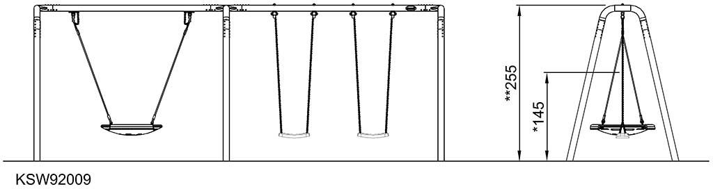 Schaukel-Kombi, Höhe 2,5 m, Schalennest Ø 100 cm KSW92009 Ansicht 2