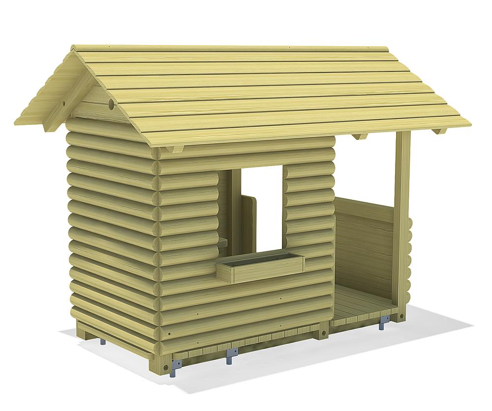 Blockhaus mit Veranda Ansicht 1