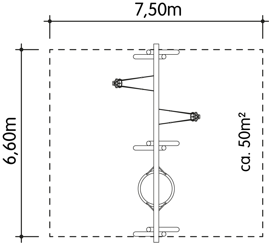 Schaukel-Nestkorb-Kombi 2-fach LH210cm, 2 Kleinkind-Schaukelsitze Ansicht 4