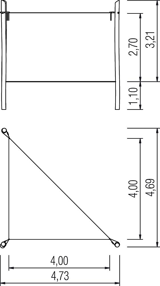 Sonnensegel 3eck komplett Sven 4x4 m Ansicht 5