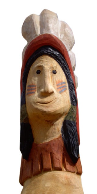 Pfostenkopf/Schnitzfigur Indianer -