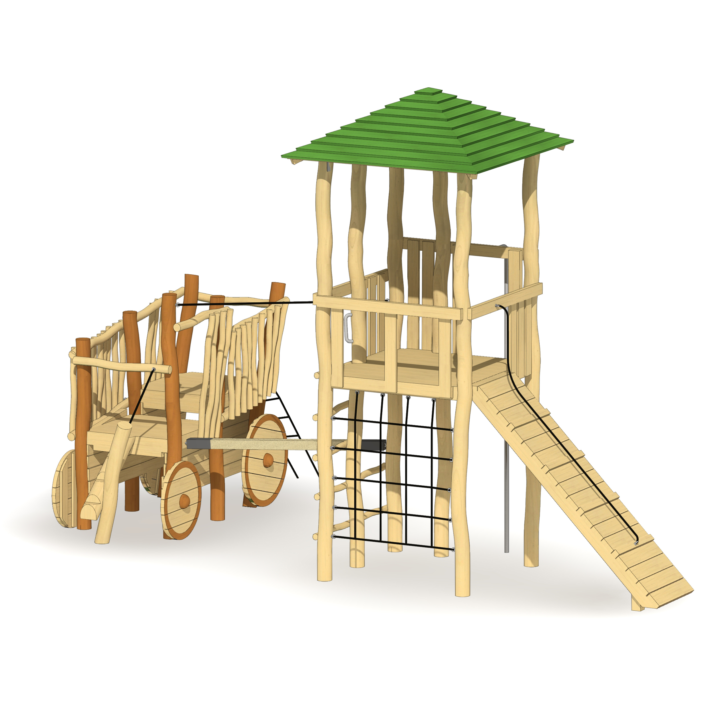 Spielturm Kubach mit Heuwagen Ansicht 2