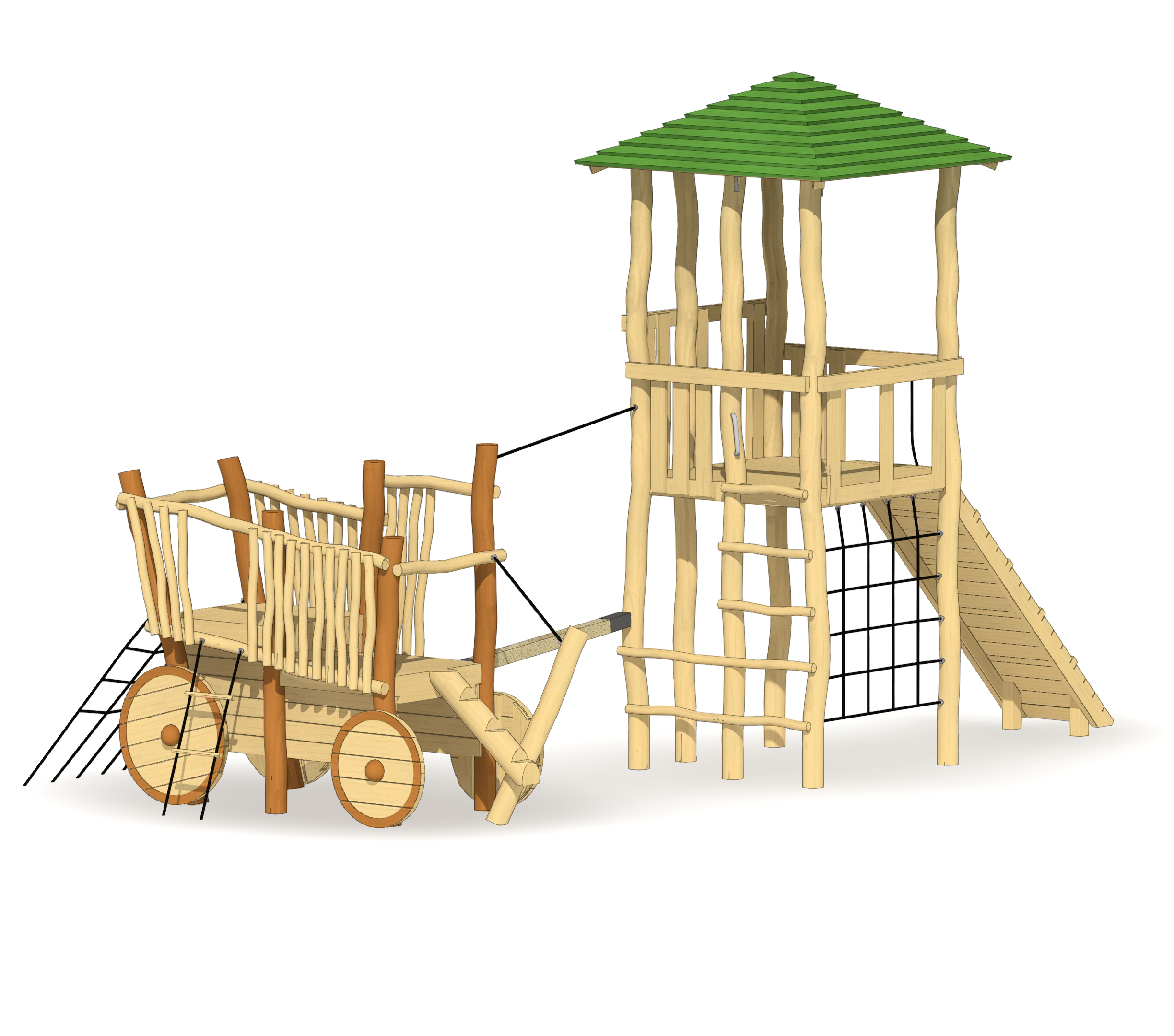 Spielturm Kubach mit Heuwagen Ansicht 4
