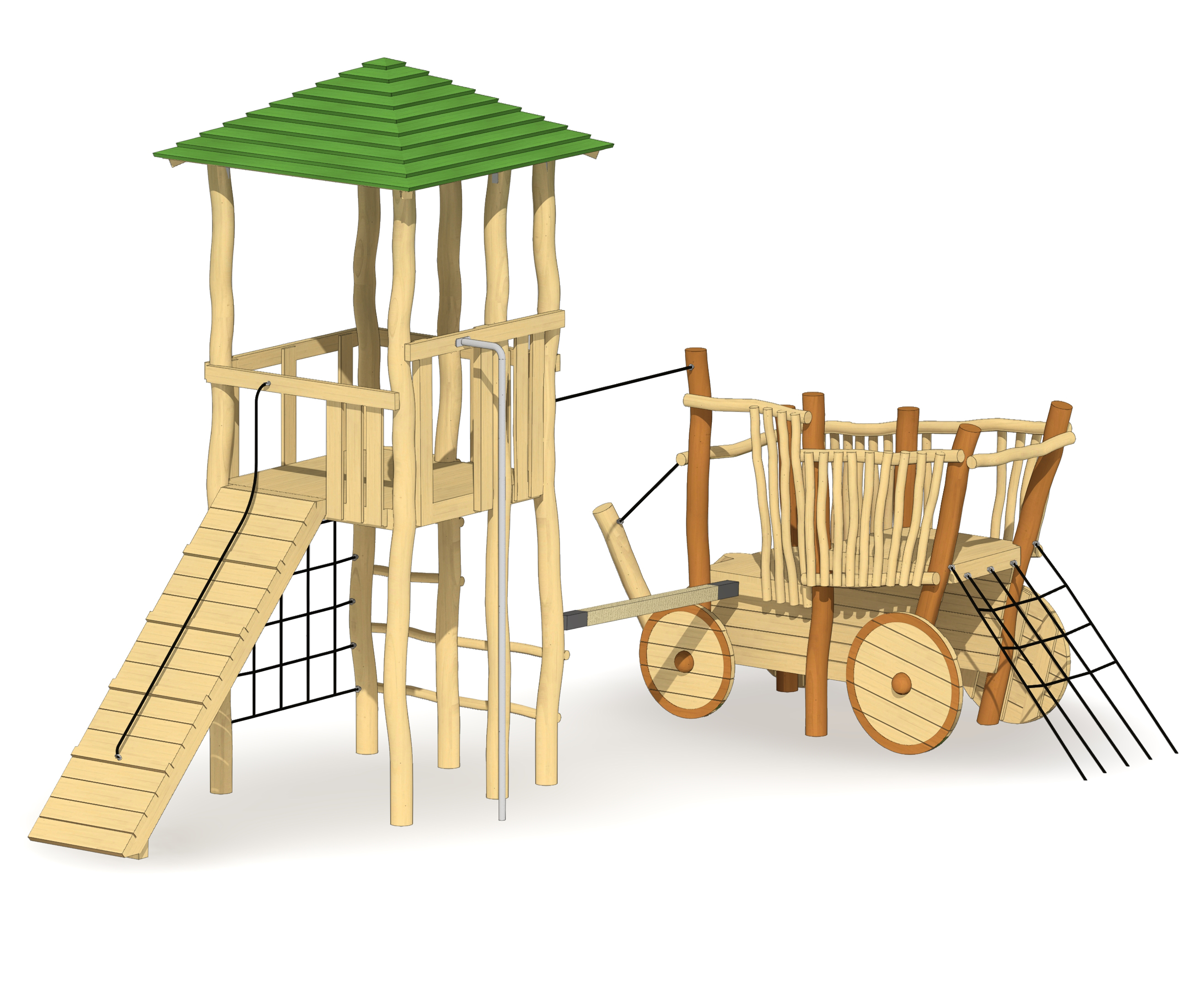 Spielturm Kubach mit Heuwagen Ansicht 5
