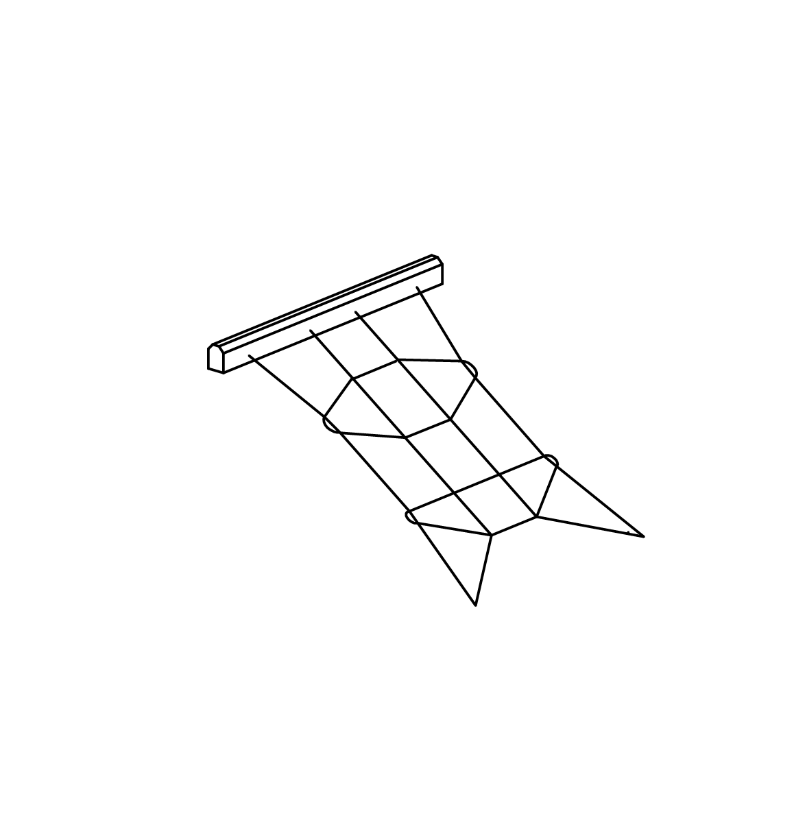 Schräges Kletternetz für Plattformen Ansicht 2