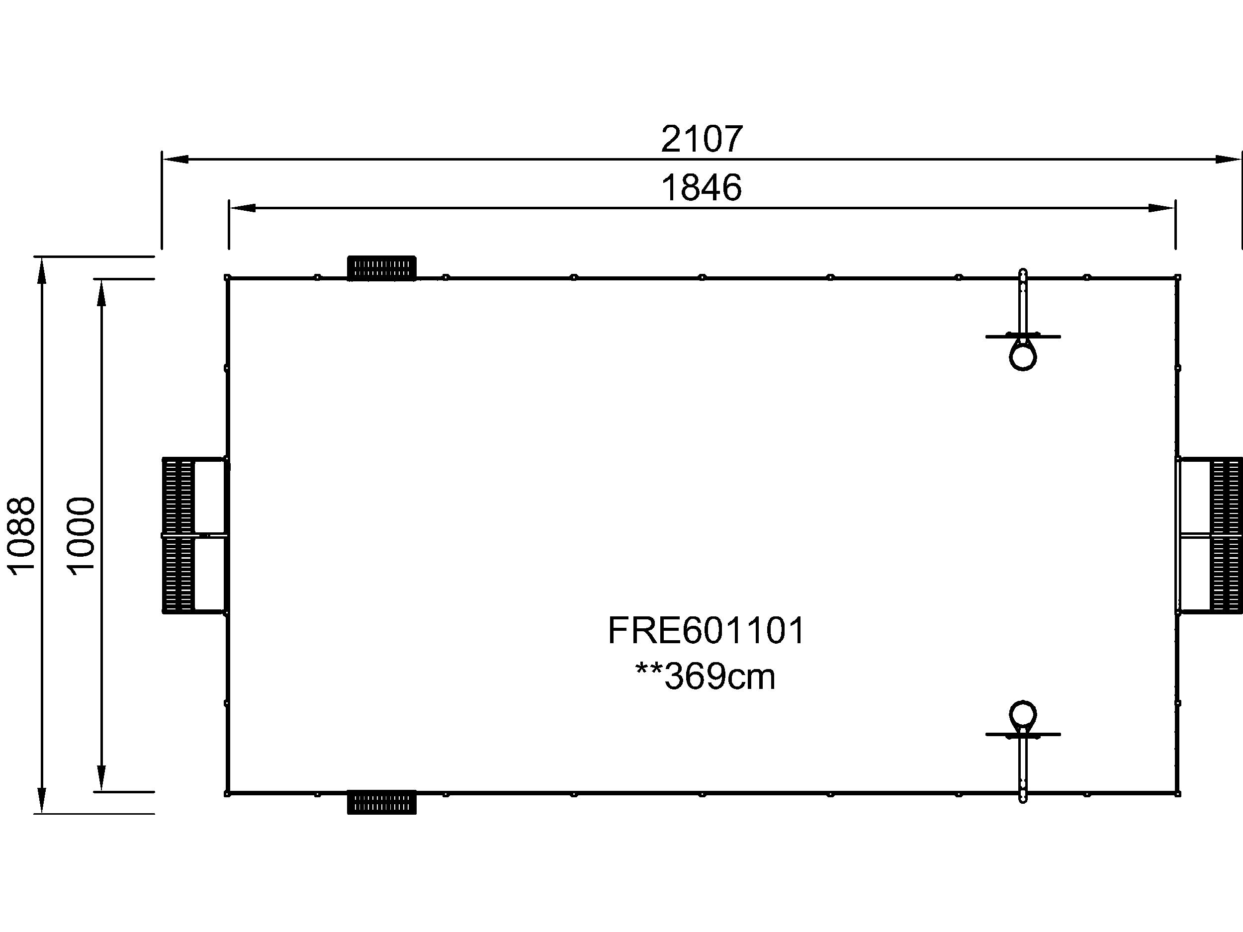 MUGA, 11 x 21, Seitenhöhe 1 m/ 3 m, Stahl FRE601101 Ansicht 6