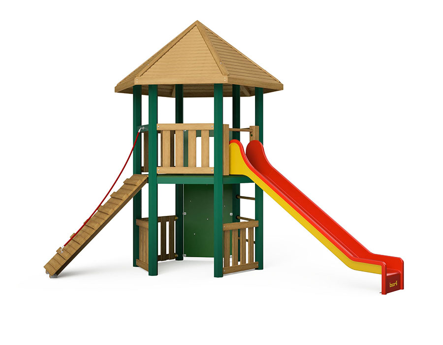 Spielturm-Kombination Holz/Aluminium, Bürli