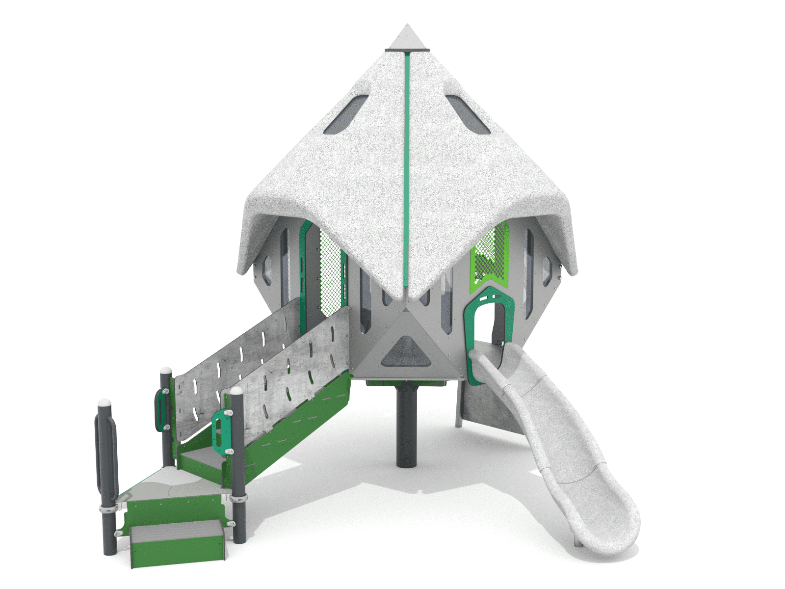 Recycling-Turm mit Rutsche für Spielplatz Ansicht 2