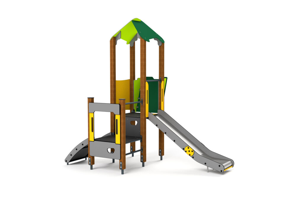 10011 Kleiner Kletterturm mit runder Rampe und Rutschbahn, Astrus