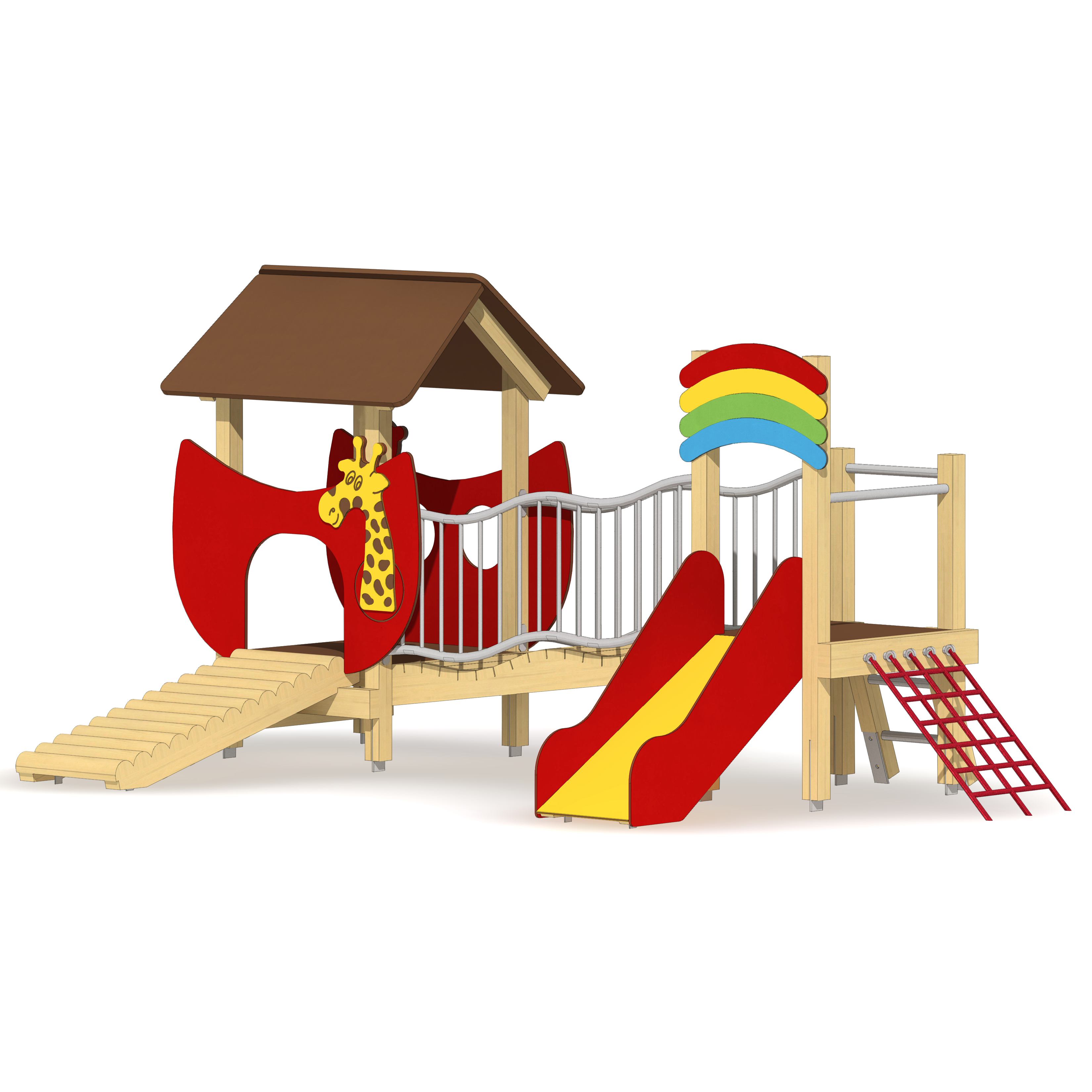 Minispielanlage Arche Noah mit Wellenbrücke Ansicht 2