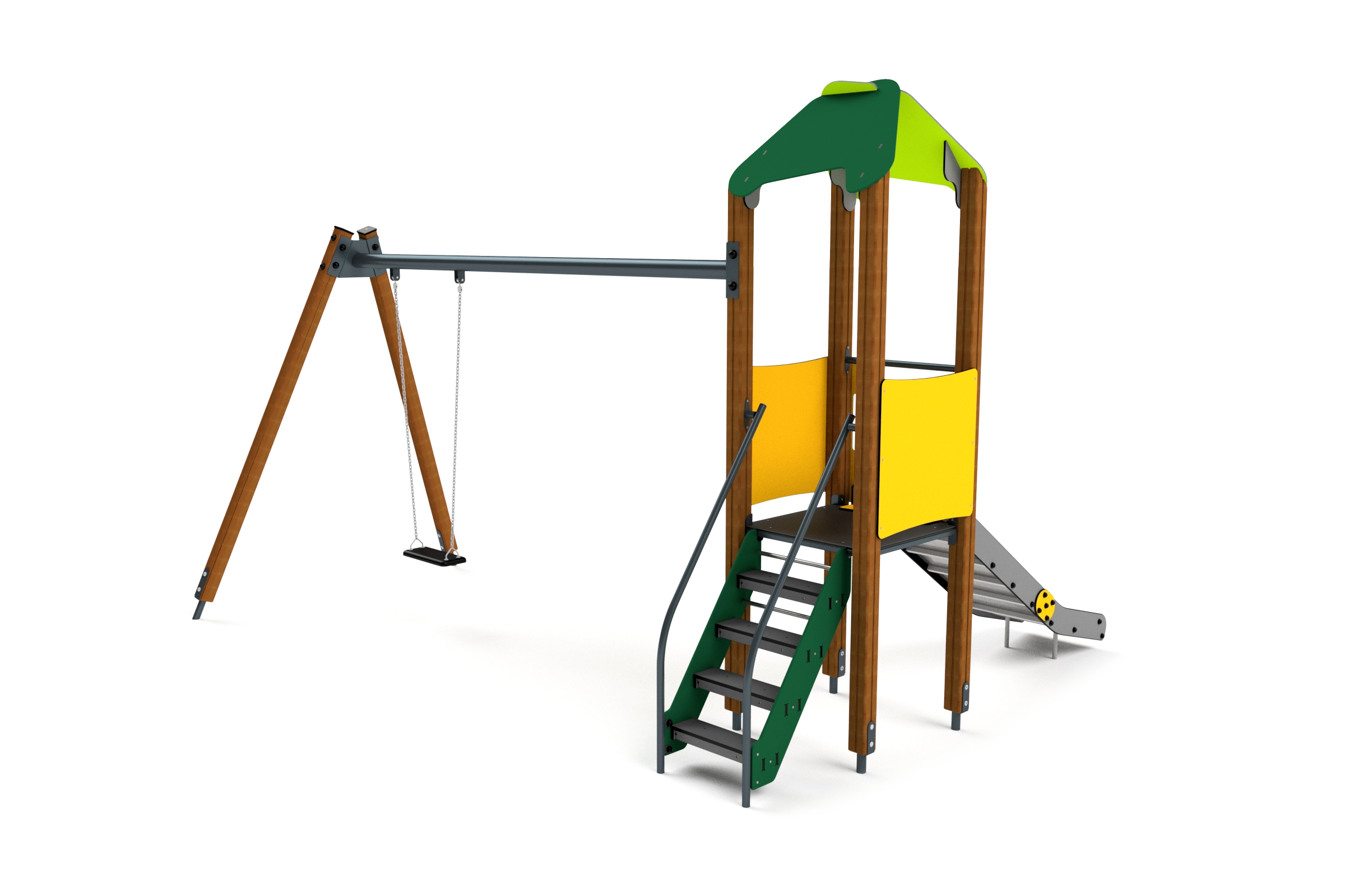 10012 Spielkombination Kellterturm mit Schaukel Ansicht 3