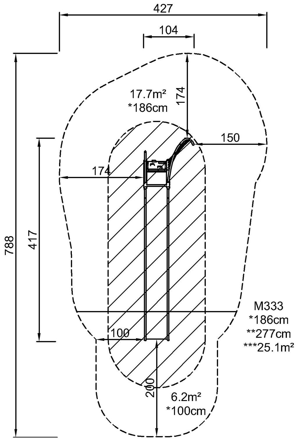 Edelstahlrutsche mit Kletterwand M333 Ansicht 4