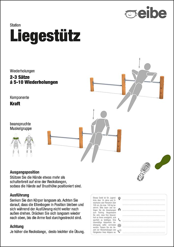 Trimm-dich-Pfad Trainingsschild Liegestütz Ansicht 4