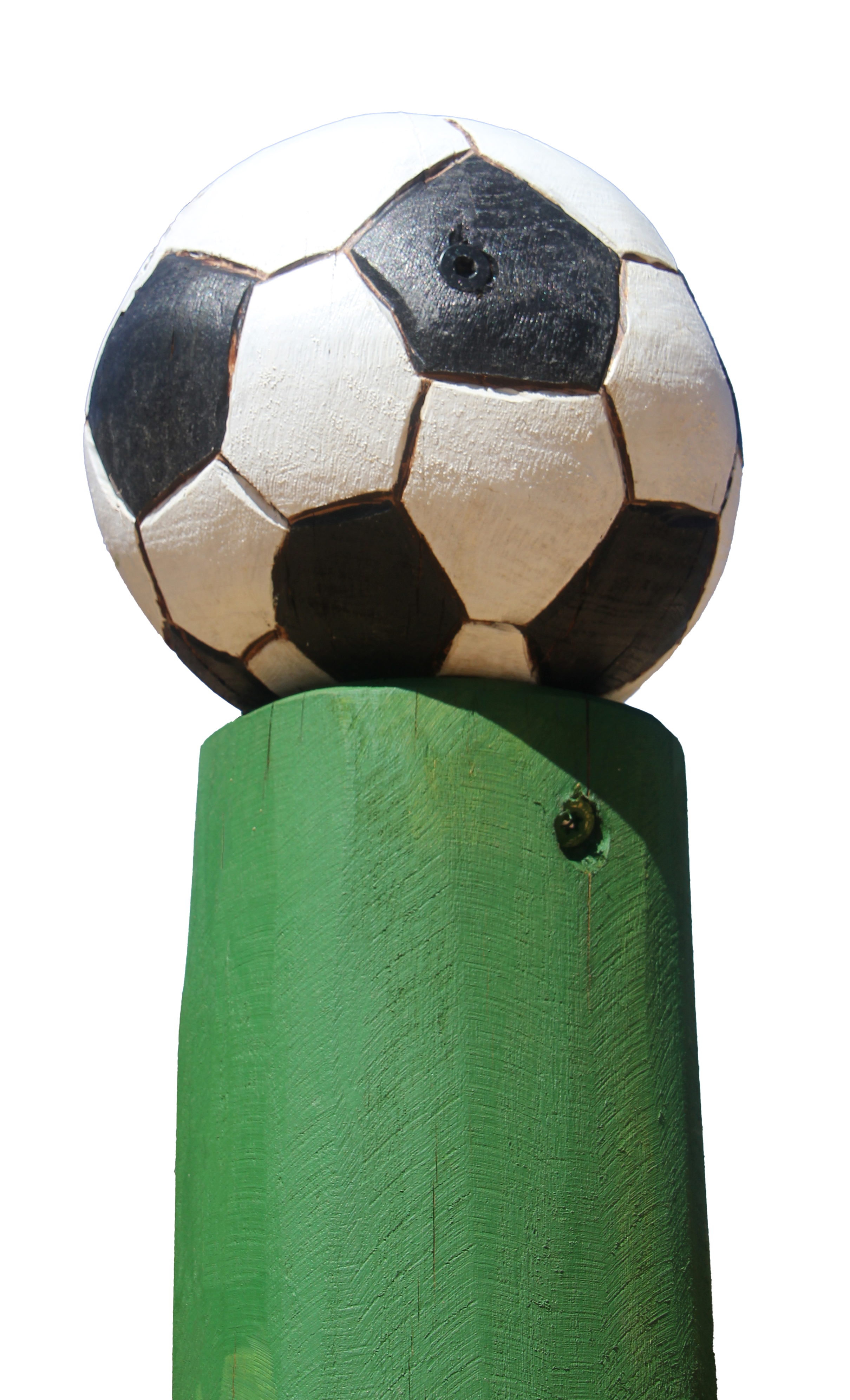 Pfostenkopf/Schnitzfigur Fußball - Ansicht 2